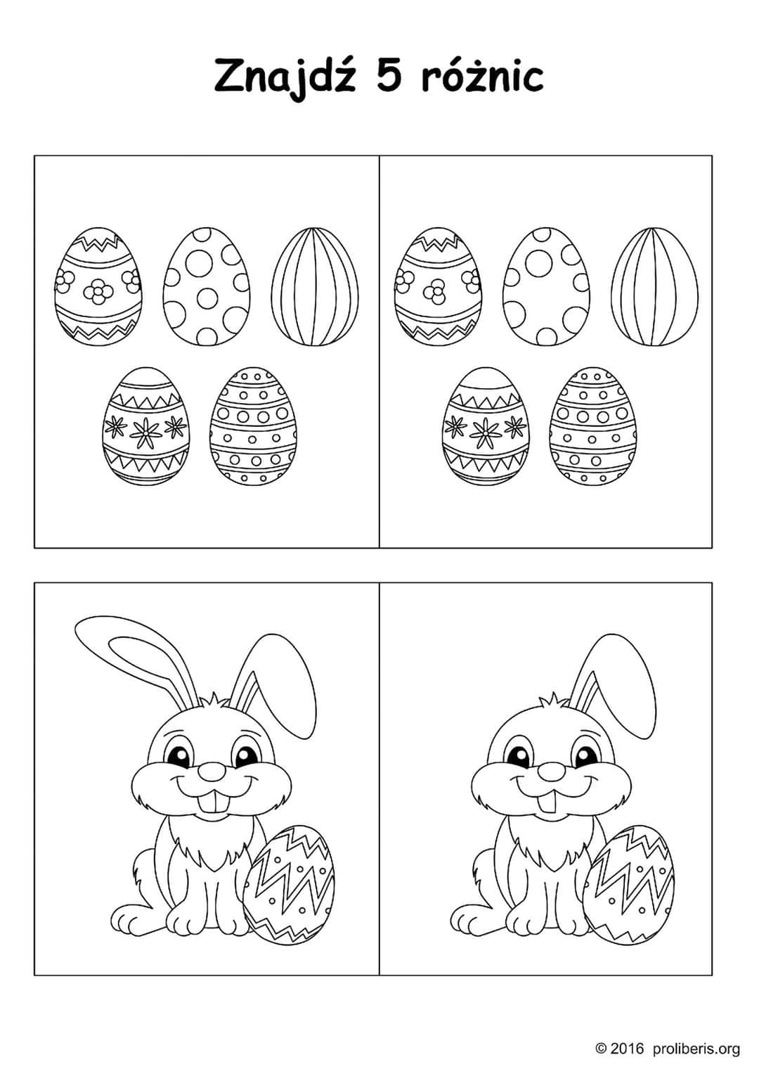 Easter Worksheet find the difference